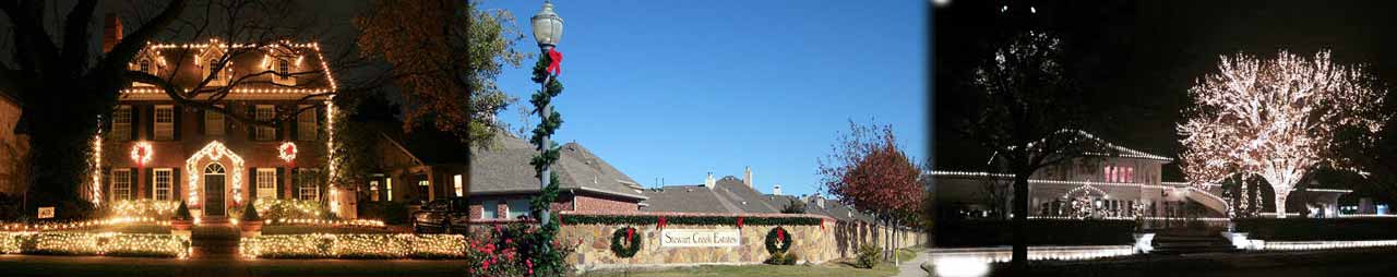 Homes and Businesses Decorated with Christmas Lights