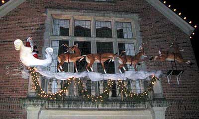 Home Decorated with Christmas Lights